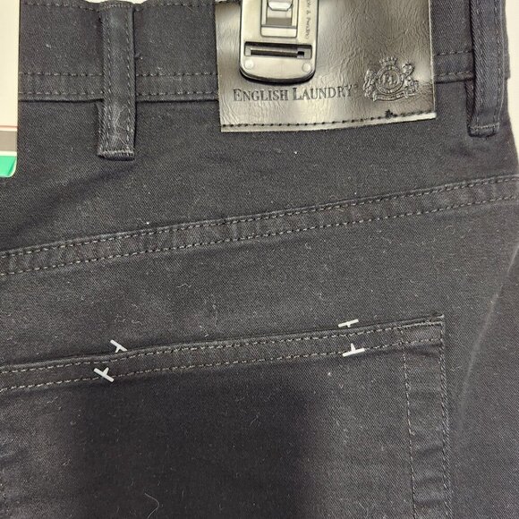 English Laundry Men's Size 38x30 Black 5 Pocket Straight Fit Cotton Blend Pants - Picture 11 of 15